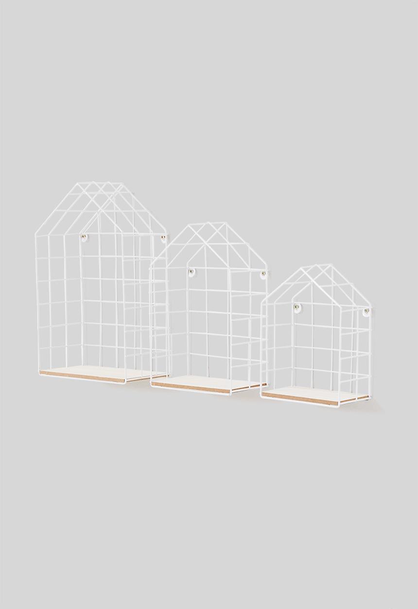 H&S - Metal house display rack set of 3- white