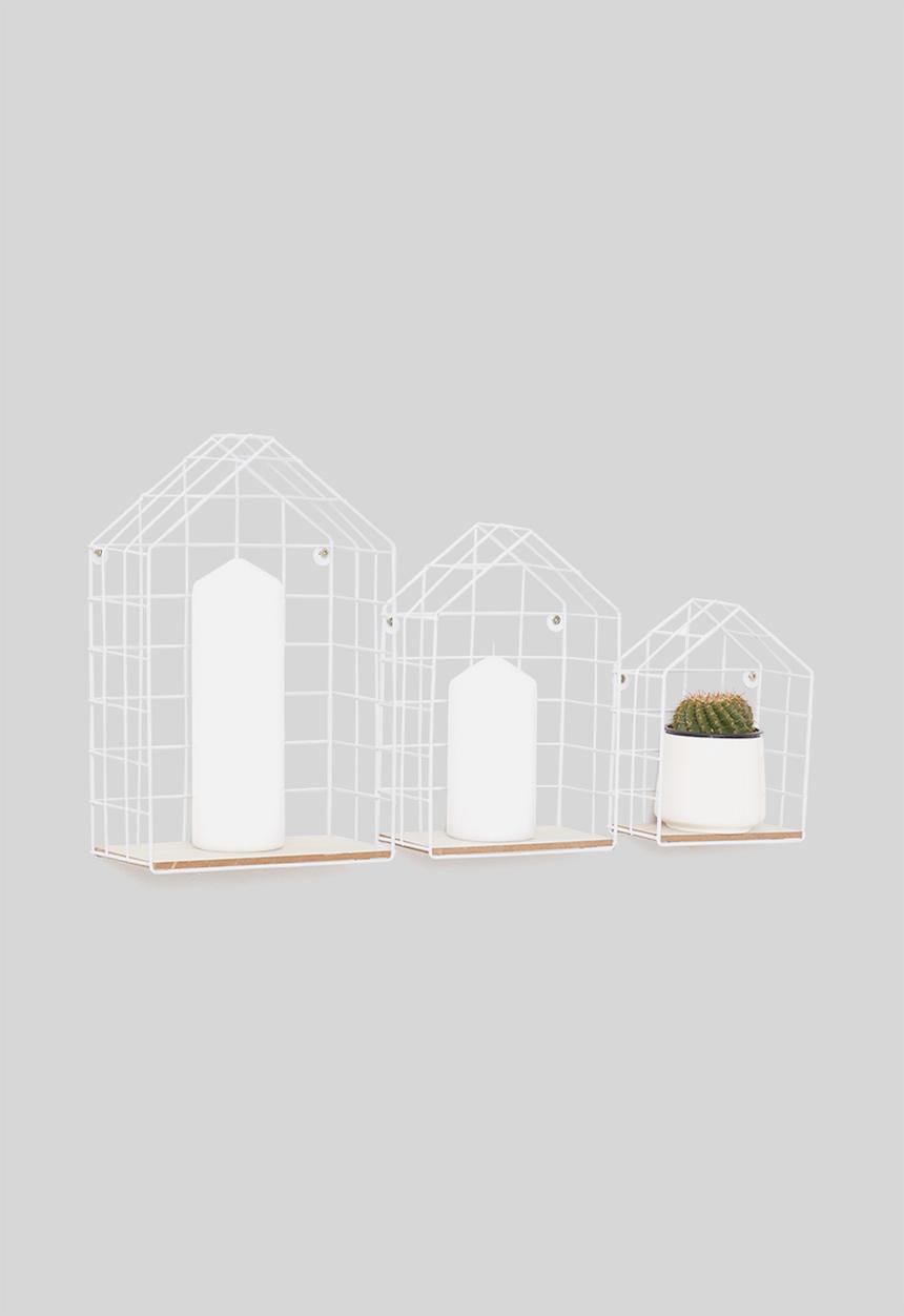 H&S - Metal house display rack set of 3- white