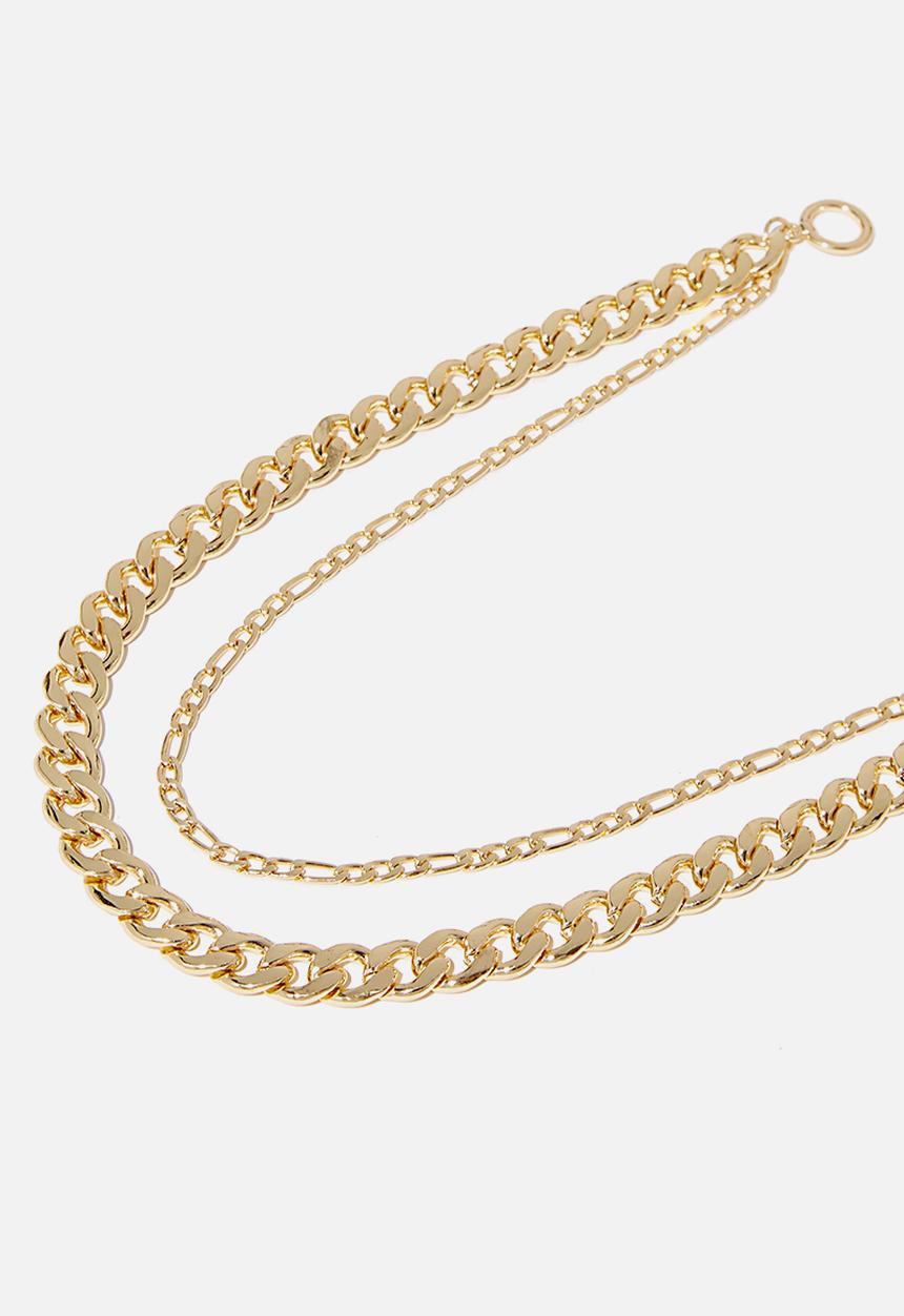 Rubi - Peri double layer chunky chain necklace - gold