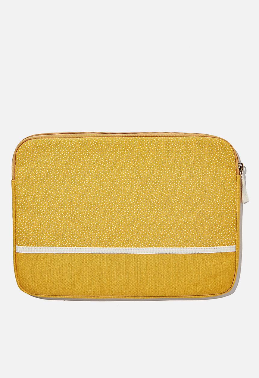 Typo - Canvas 13 inch laptop case - yellow 
