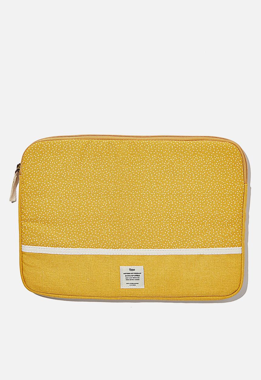 Typo - Canvas 13 inch laptop case - yellow 