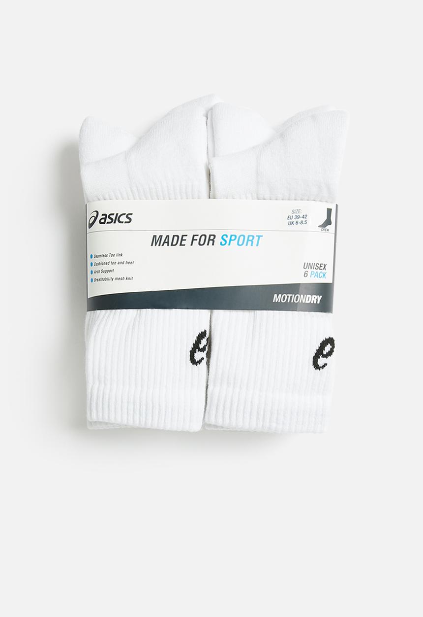 ASICS - 6 Pack crew sock - white