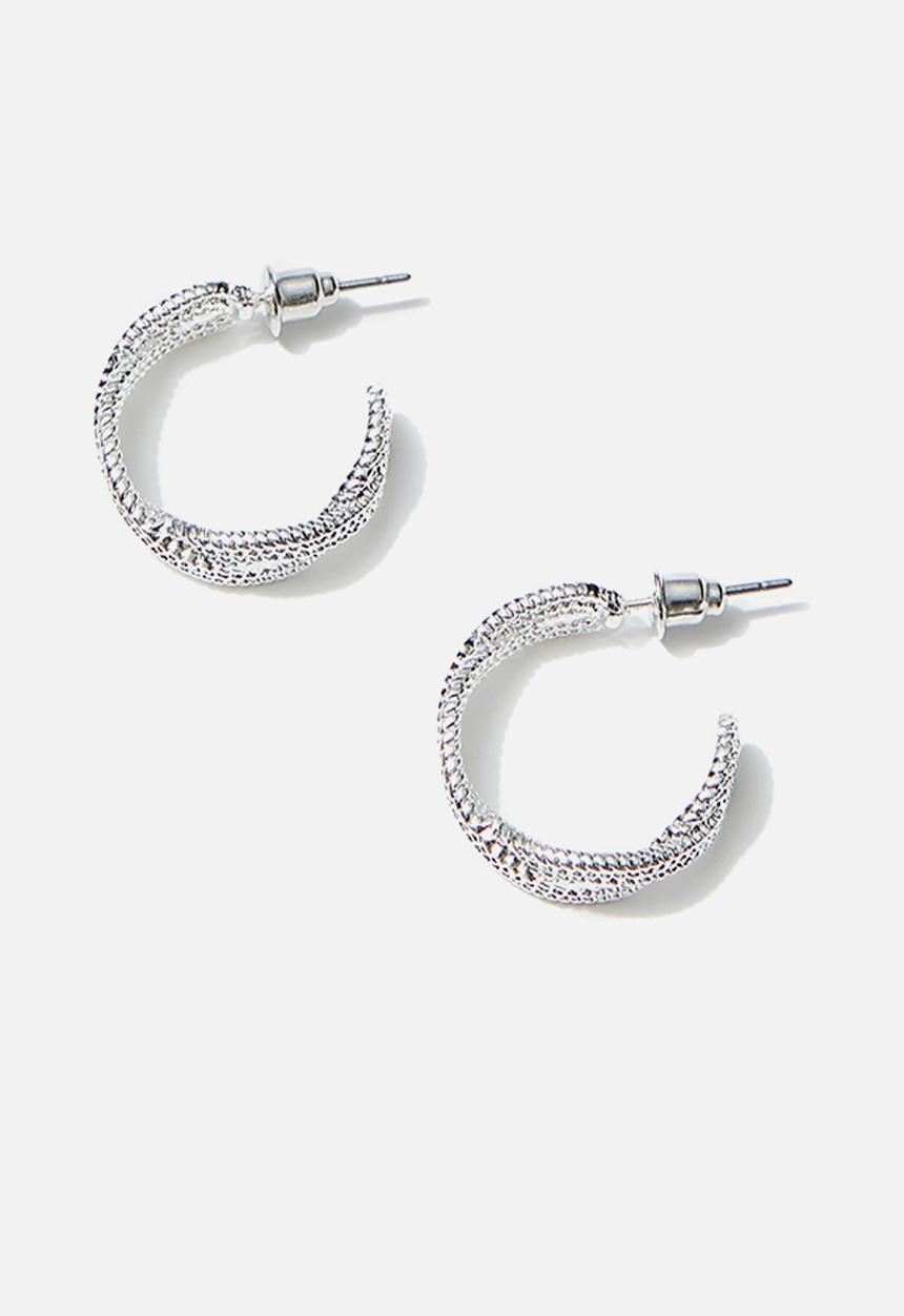 Rubi - Katie plaited hoop bar - silver