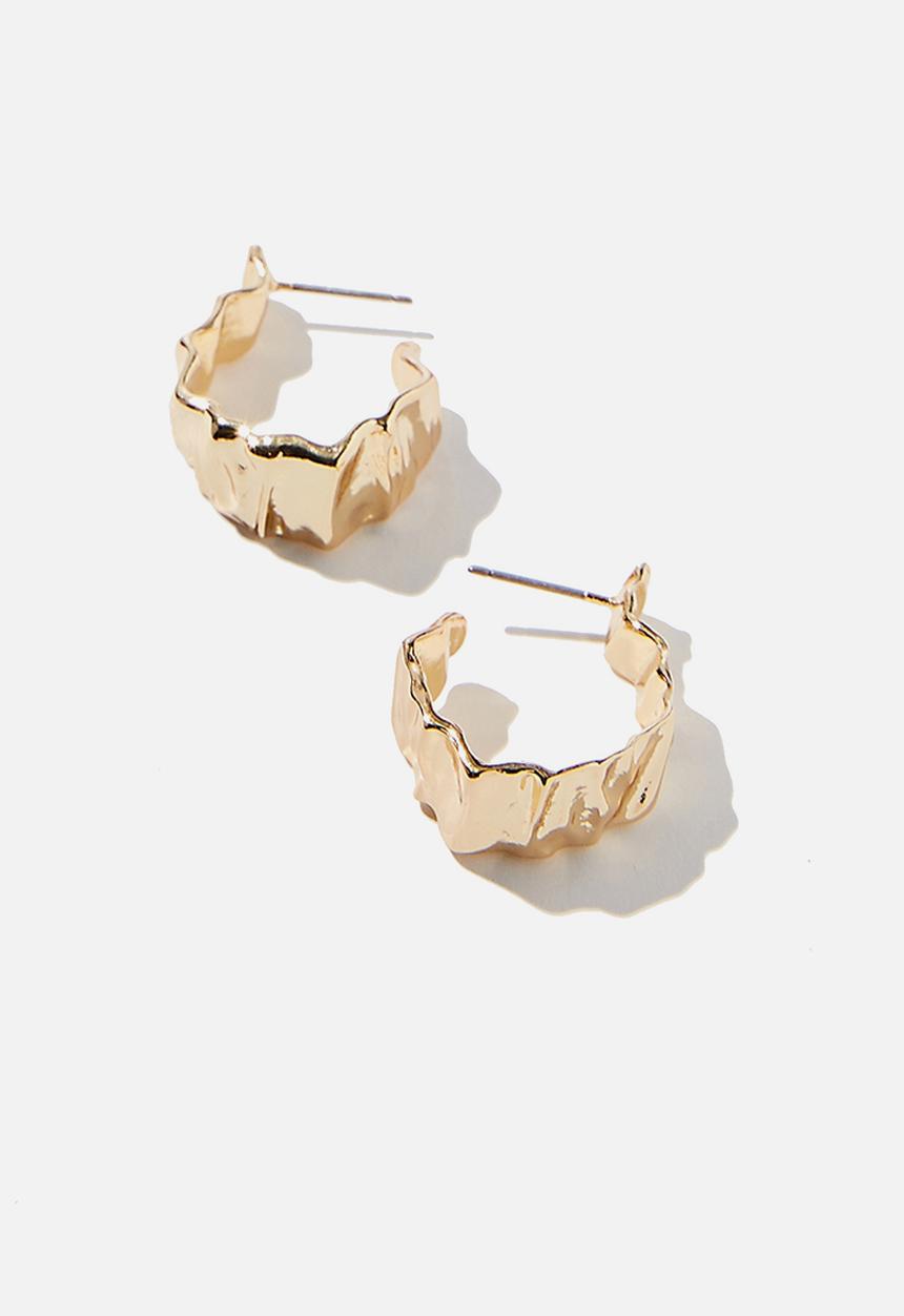 Rubi - Jess small molten hoop bar - gold