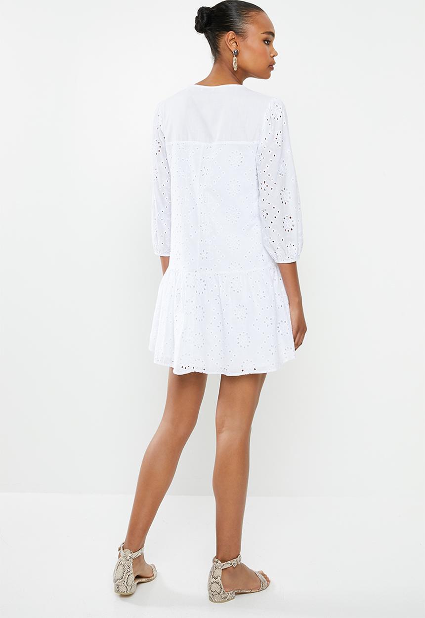 MILLA - Anglaise button down mini - ivory