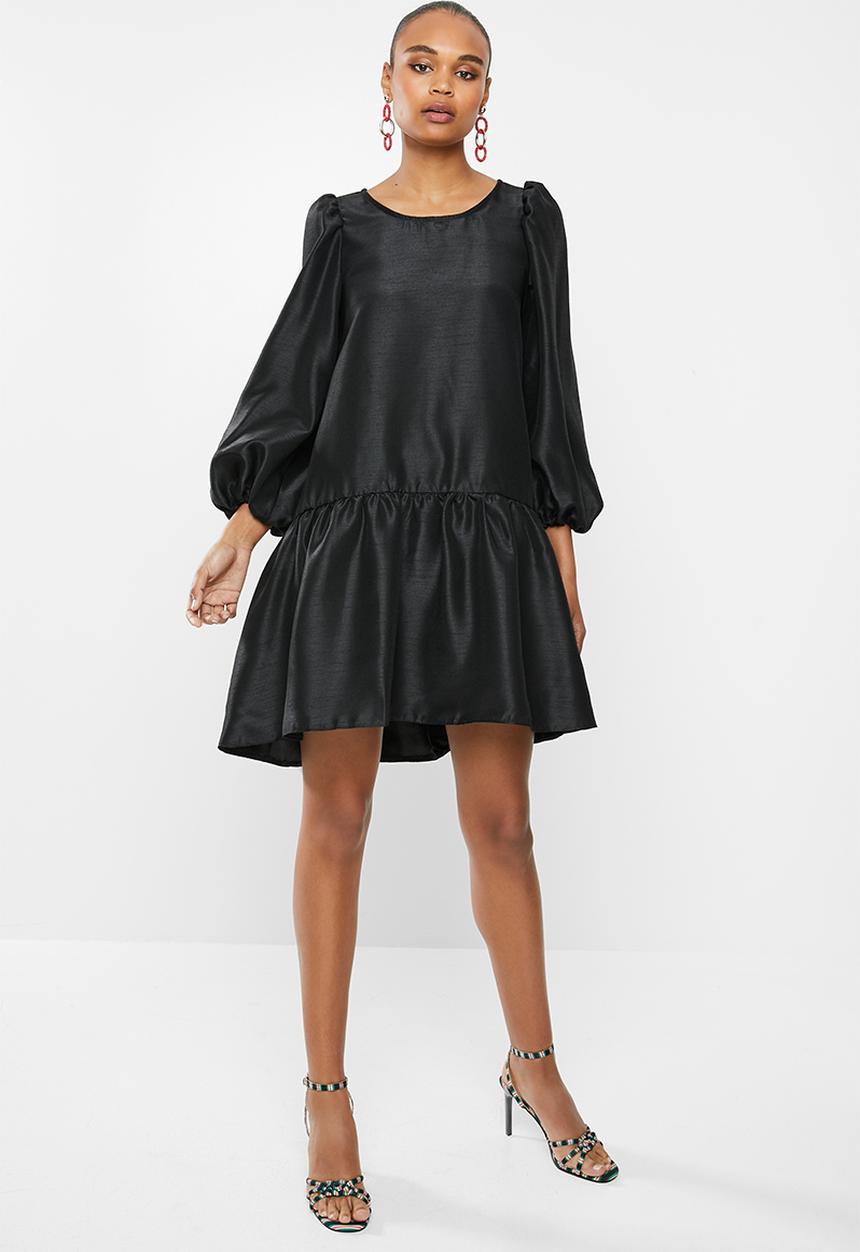 MILLA - Puff sleeve mini dress - black