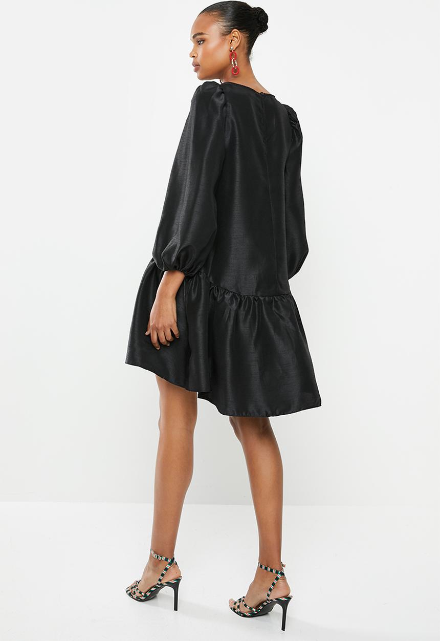 MILLA - Puff sleeve mini dress - black