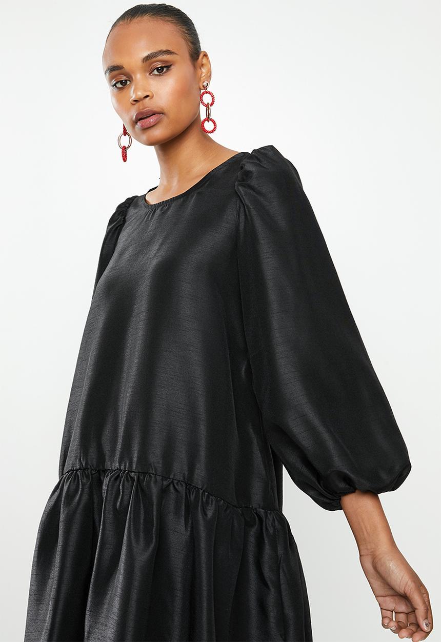MILLA - Puff sleeve mini dress - black
