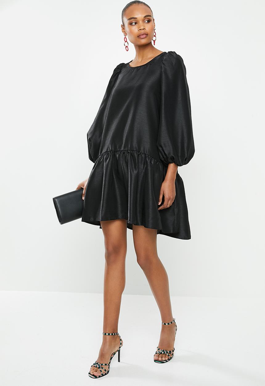 MILLA - Puff sleeve mini dress - black
