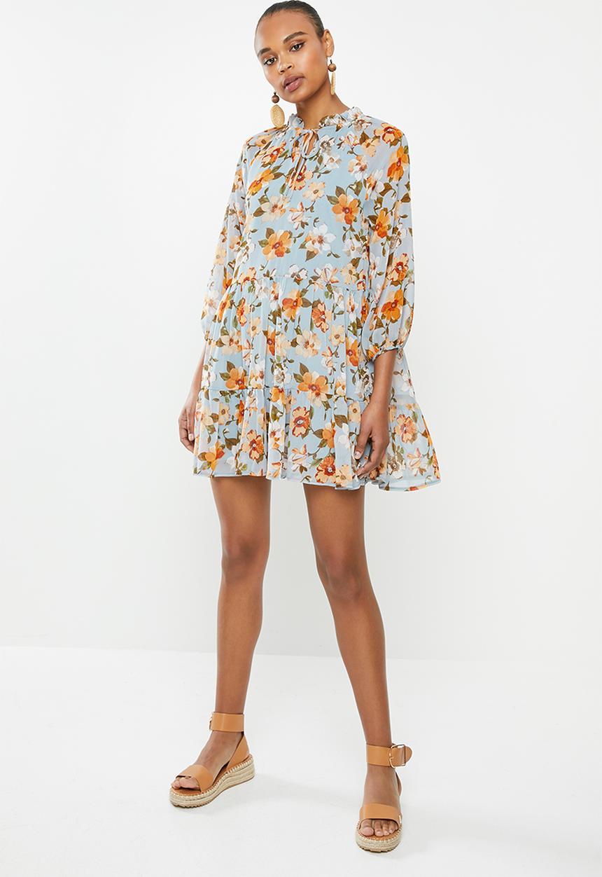 MILLA - Pie crust mini dress - blue 