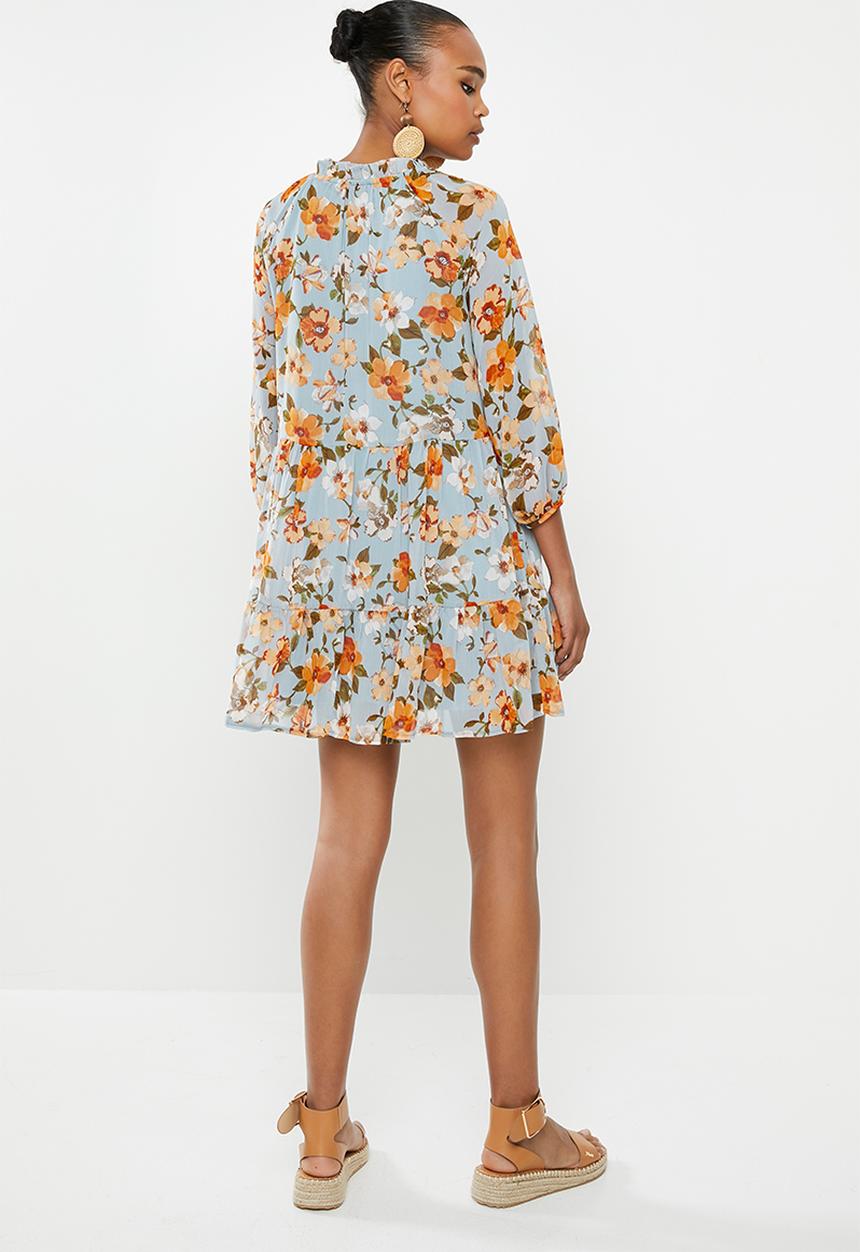 MILLA - Pie crust mini dress - blue 