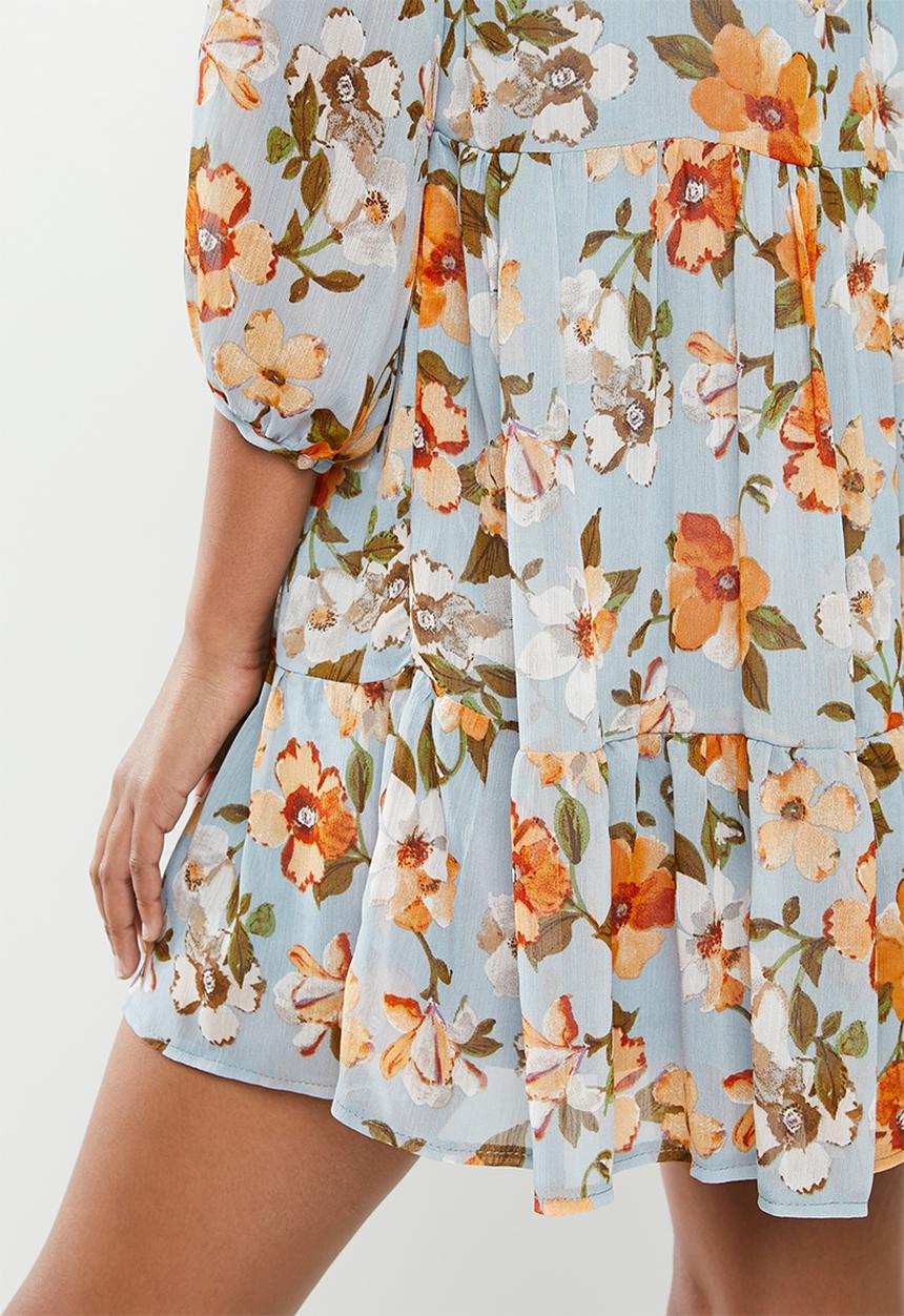 MILLA - Pie crust mini dress - blue 
