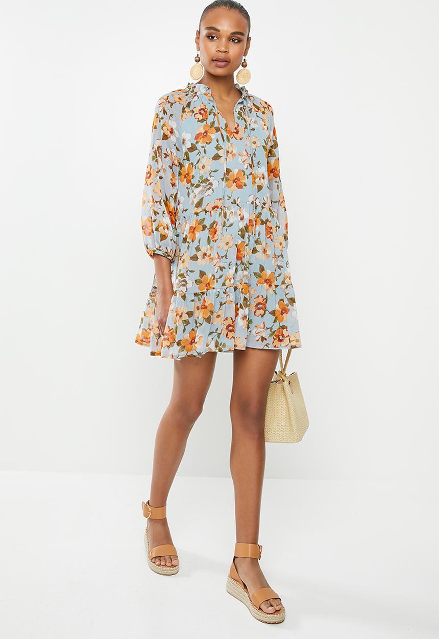 MILLA - Pie crust mini dress - blue 