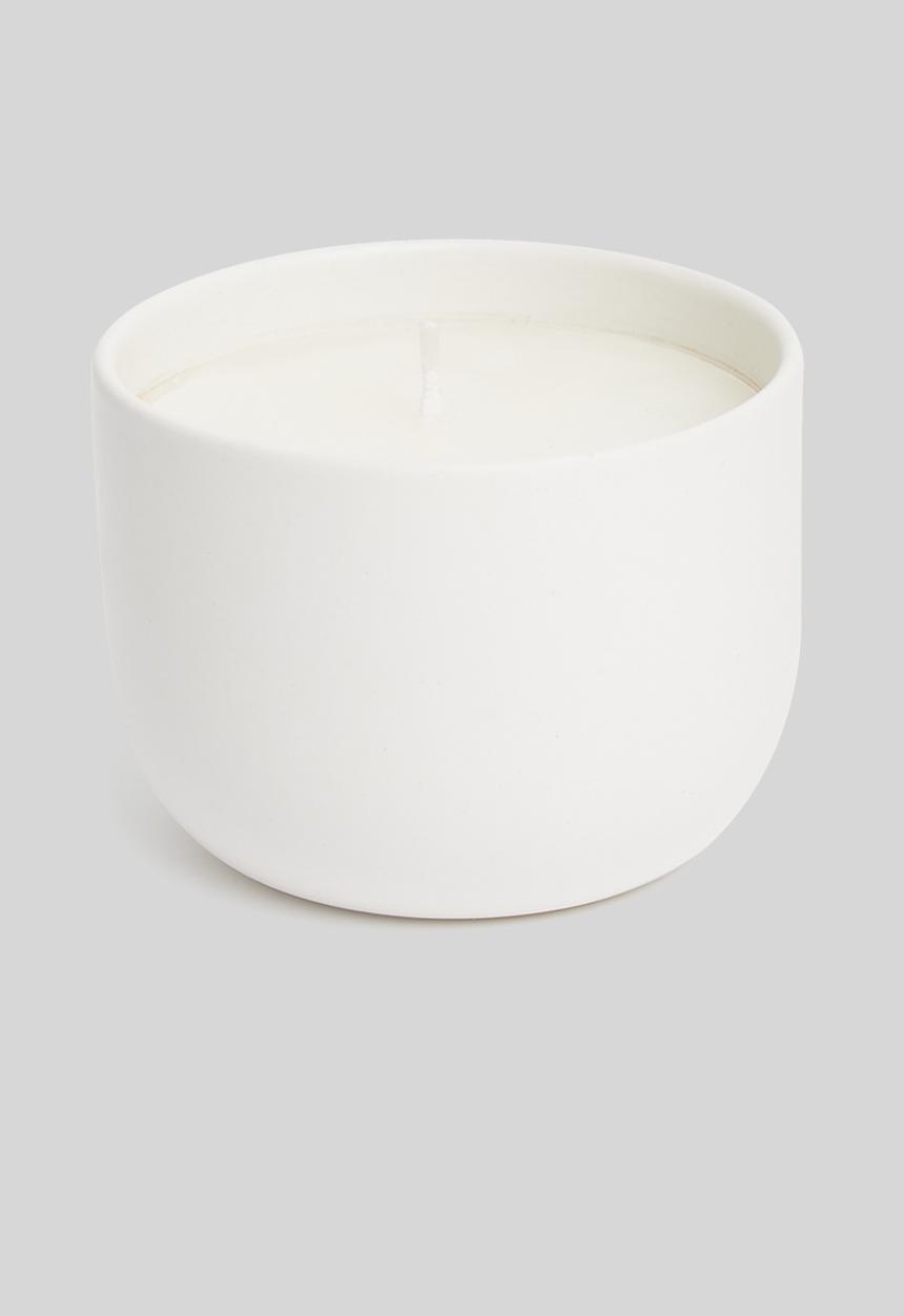 Urchin Art - Rounded canister candle - chalky white
