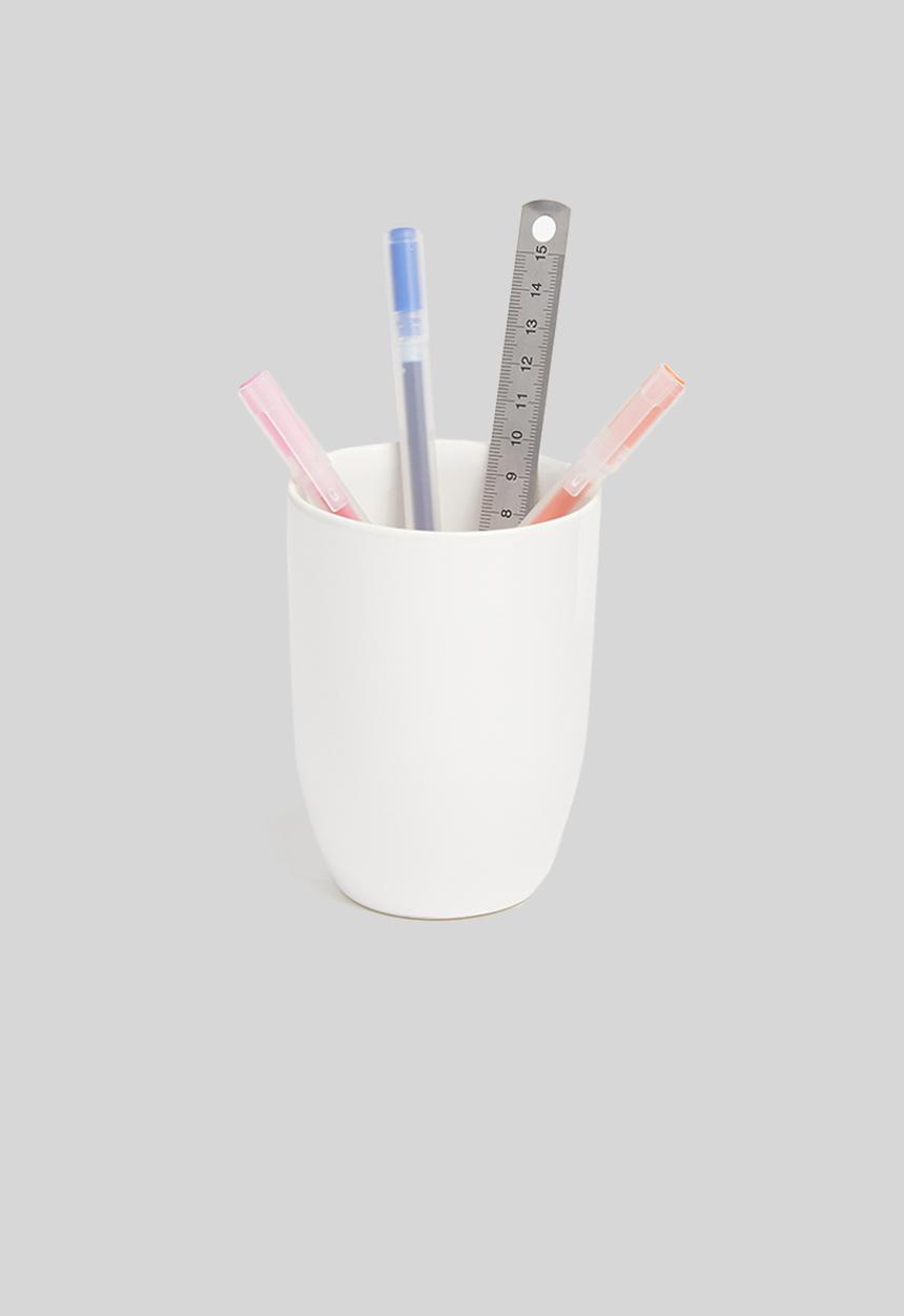 Urchin Art - Stationary cup - glazed white