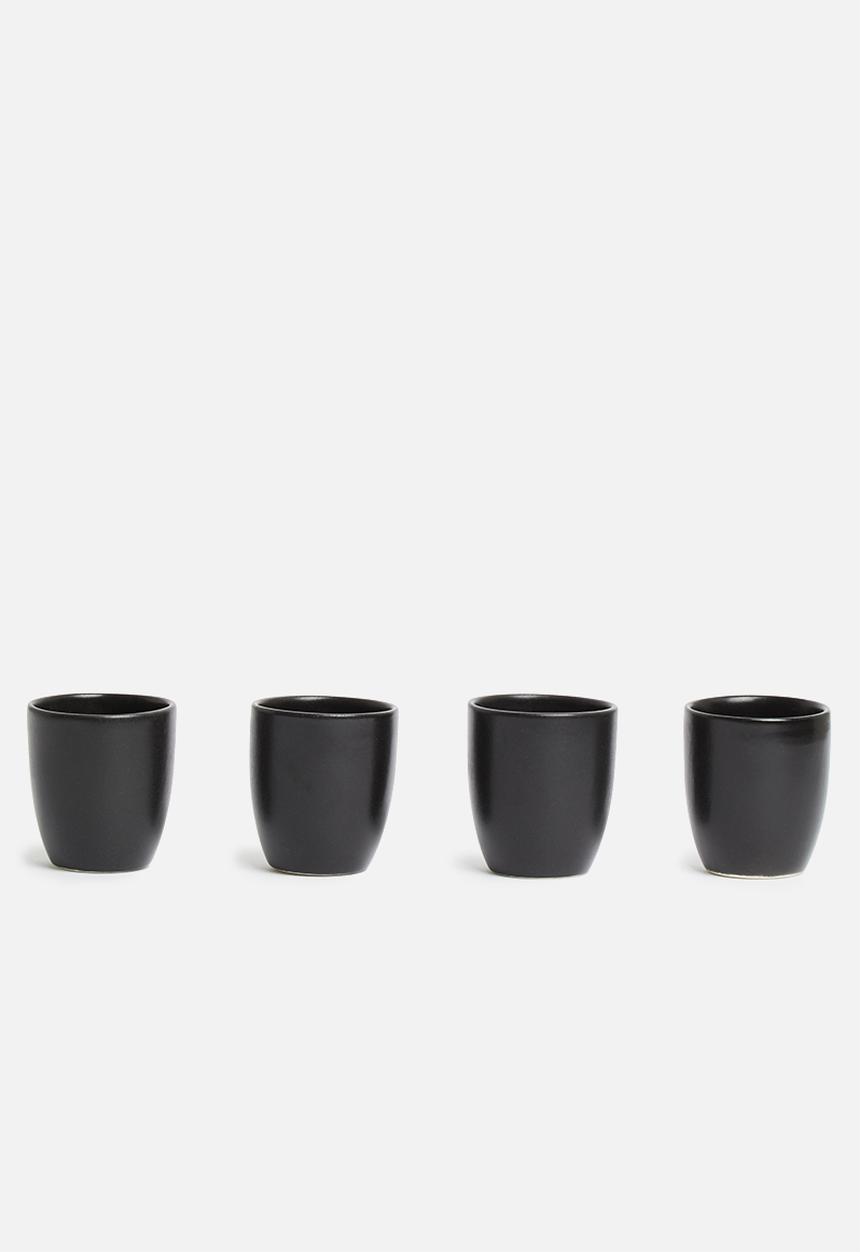 Urchin Art - Espresso mug set of 4 - matte black