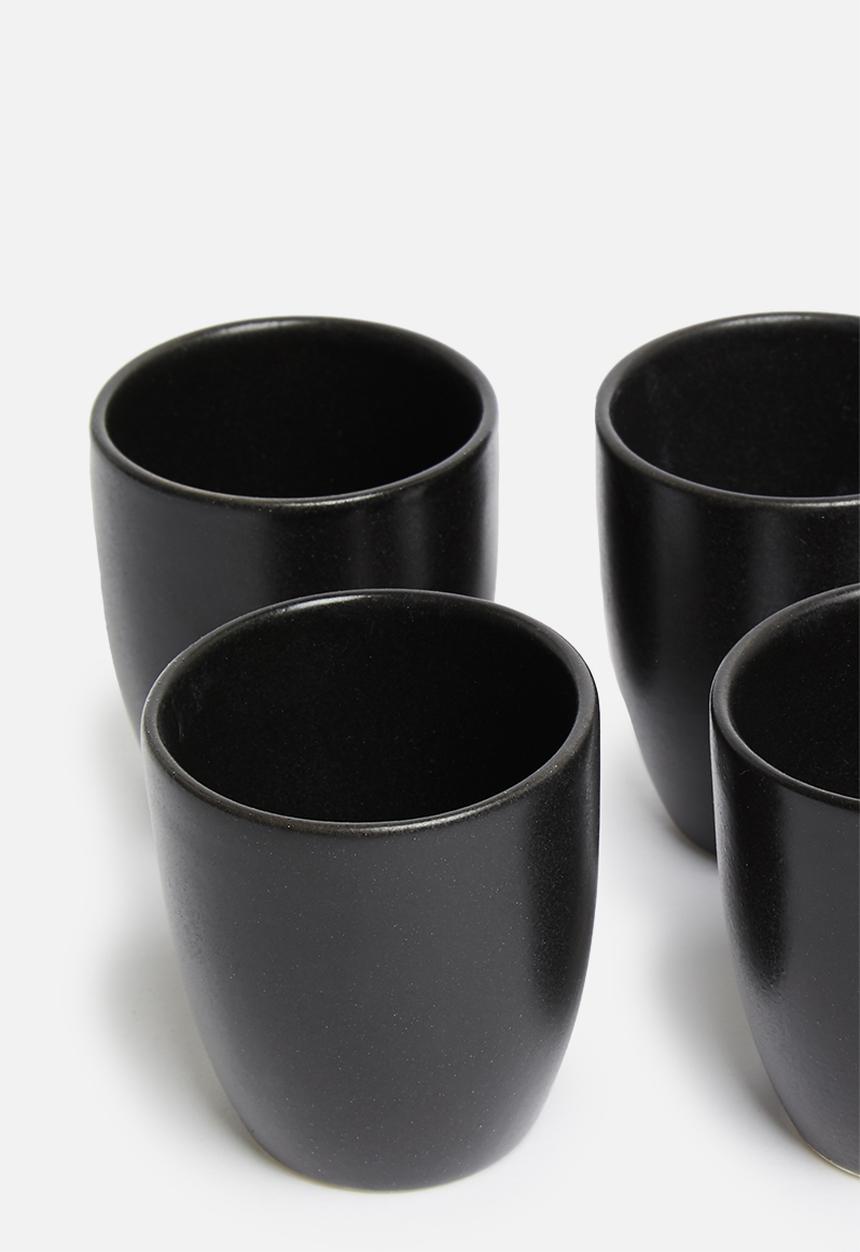 Urchin Art - Espresso mug set of 4 - matte black