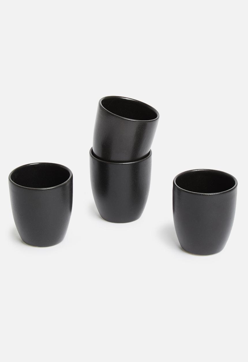 Urchin Art - Espresso mug set of 4 - matte black