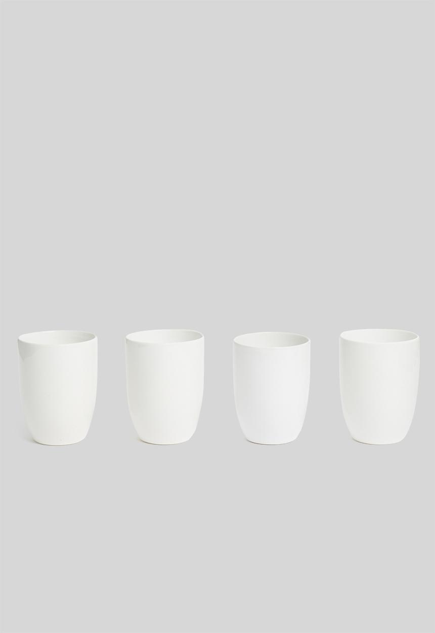 Urchin Art - Mug set of 4 - white glazed