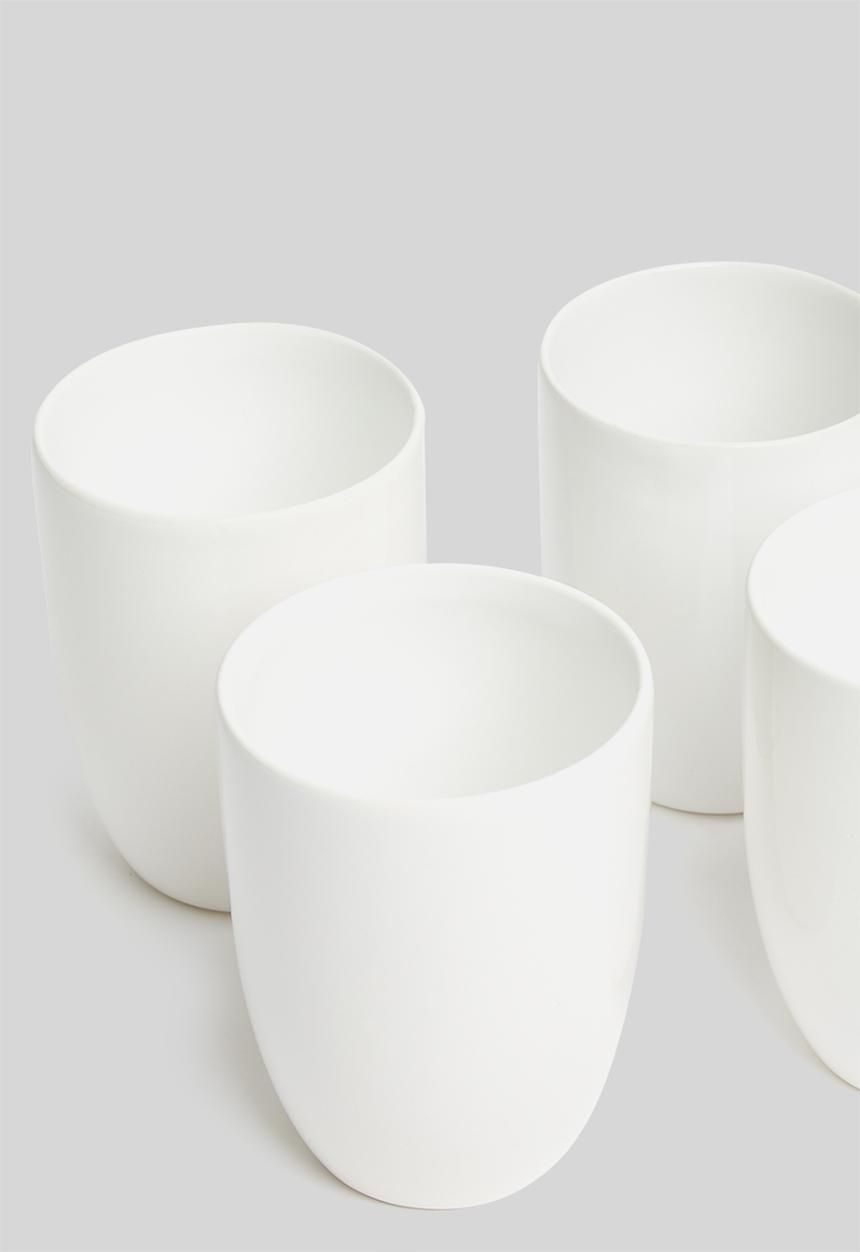 Urchin Art - Mug set of 4 - white glazed