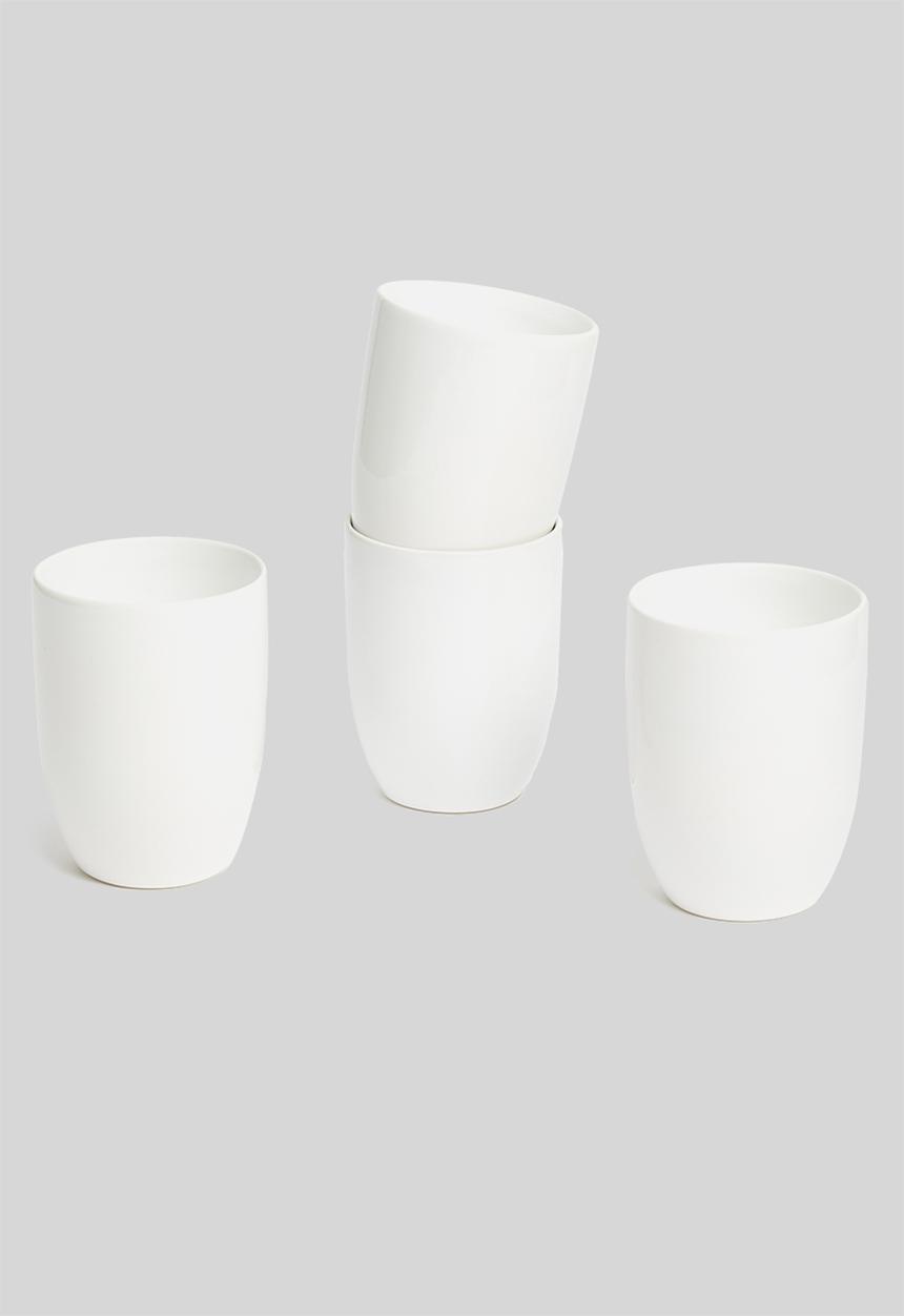 Urchin Art - Mug set of 4 - white glazed