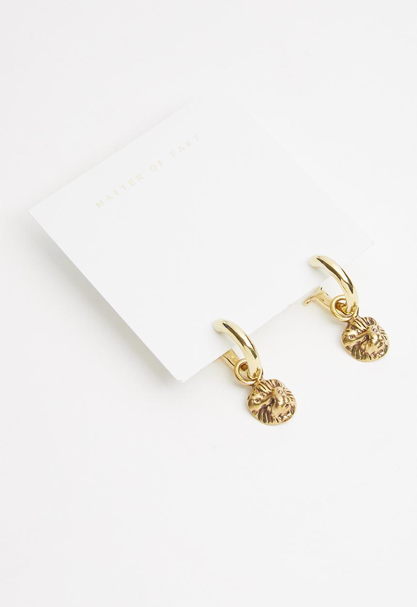 Matter of Fakt - Vista lion brass earrings - gold 