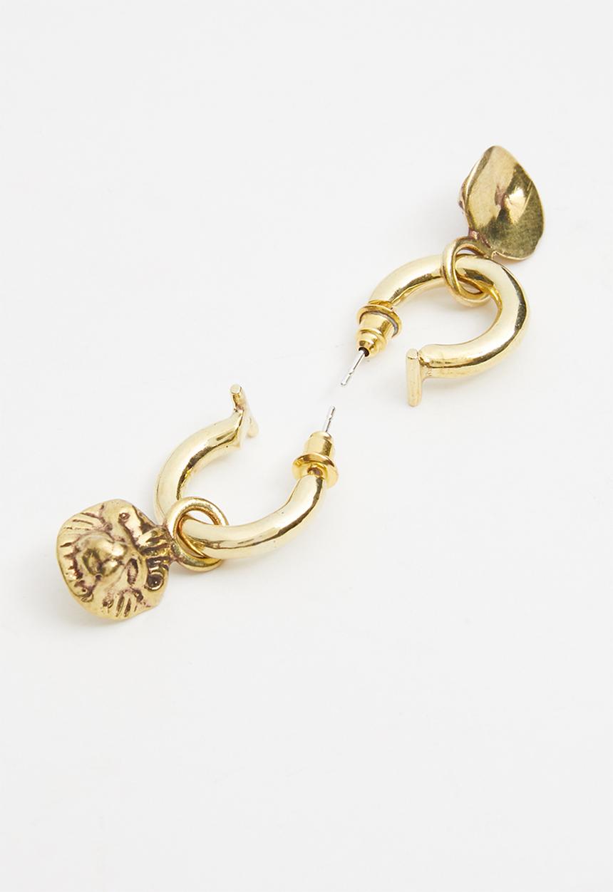 Matter of Fakt - Vista lion brass earrings - gold 