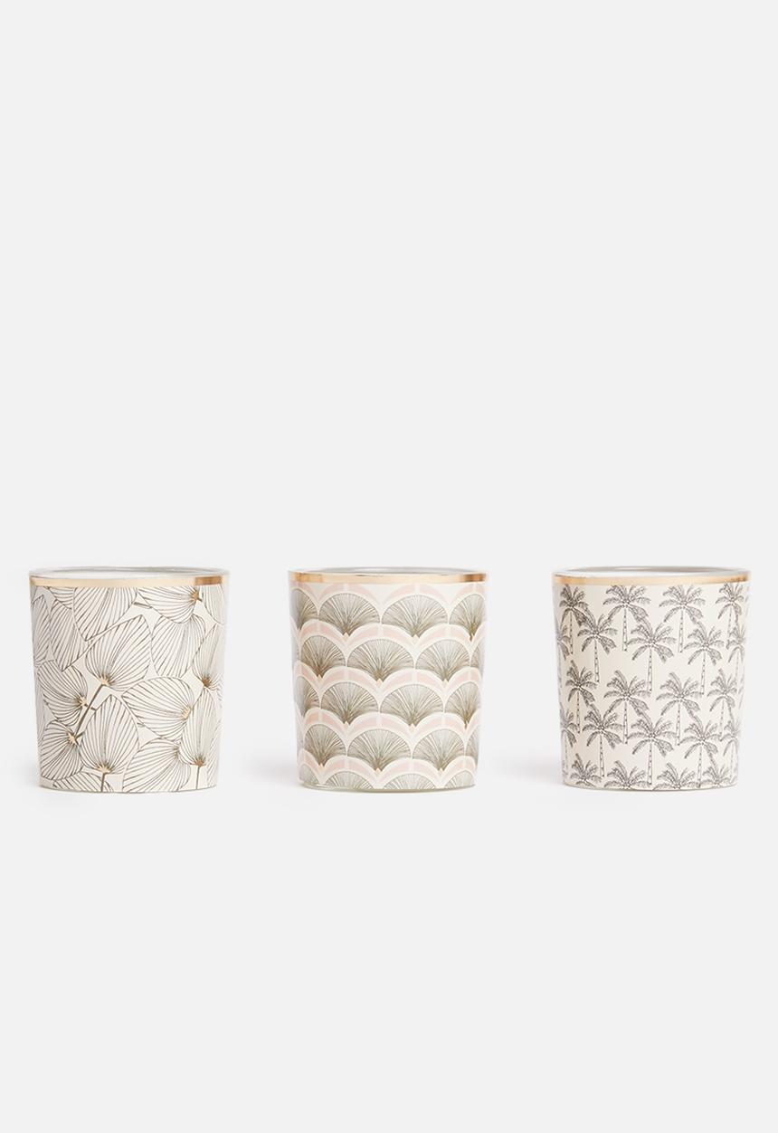 H&S - Printed candle set of 3