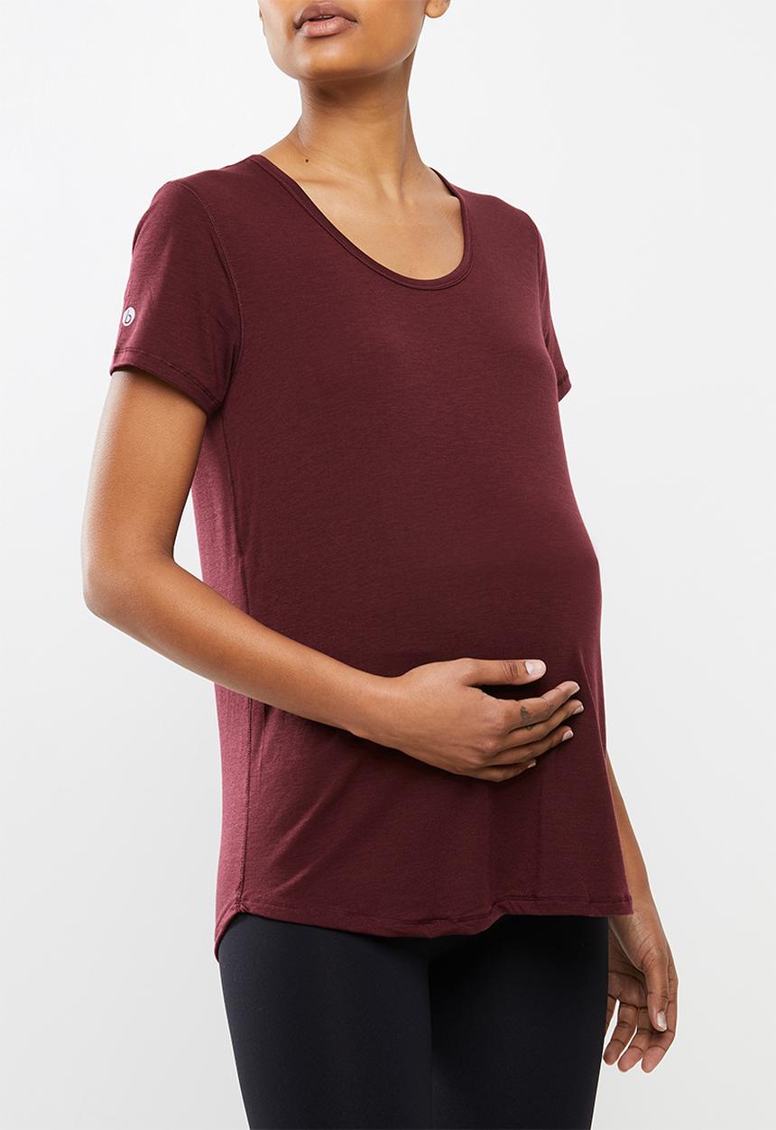 Cotton On - Maternity gym T-shirt - mulberry
