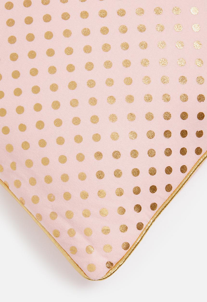 H&S - Glitter cushion - pink & gold