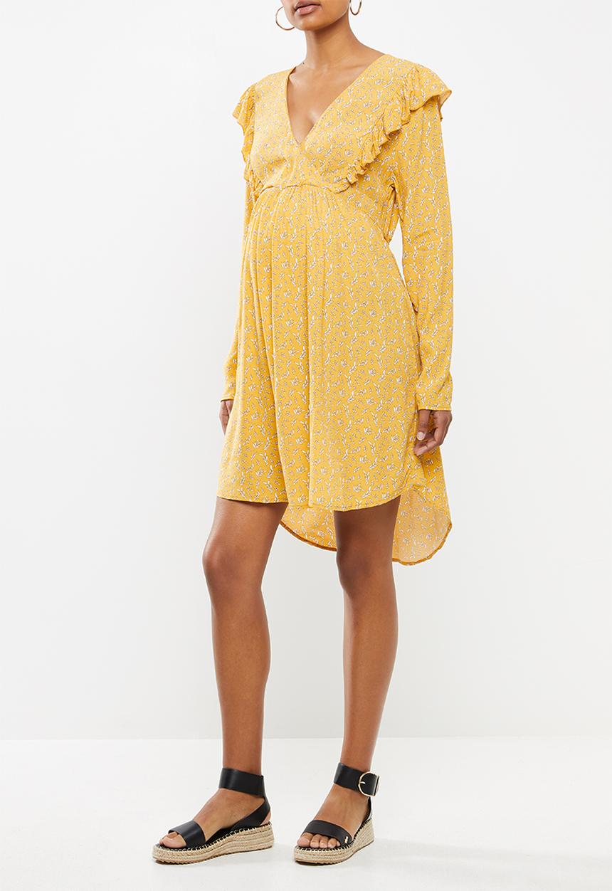 Cotton On - Maternity cross front babydoll dress - yellow