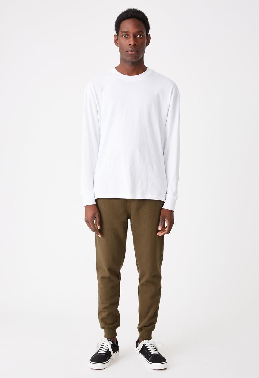 Cotton On - Trippy slim trackie - army green