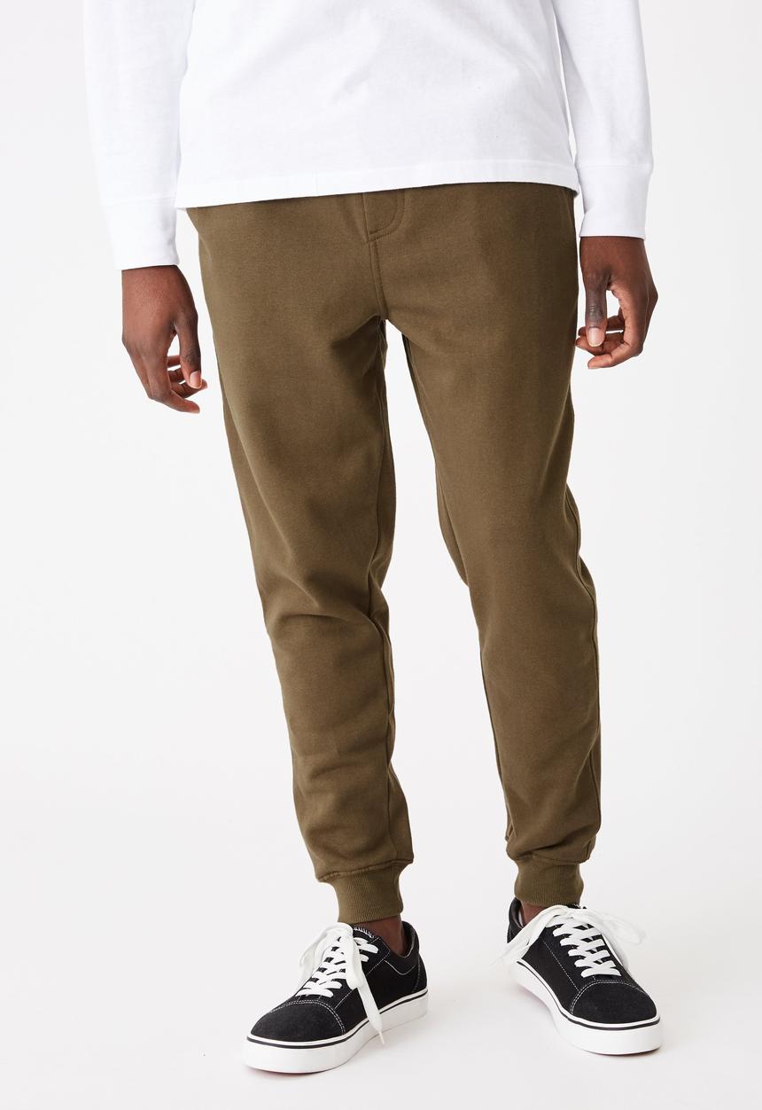 Cotton On - Trippy slim trackie - army green