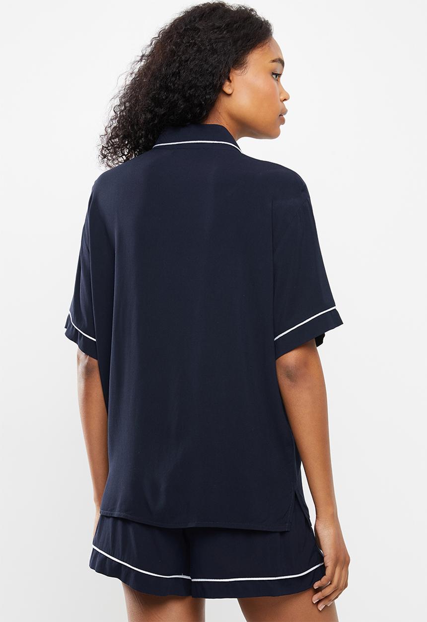 Superbalist - Sleep shirt & shorts set - navy and white