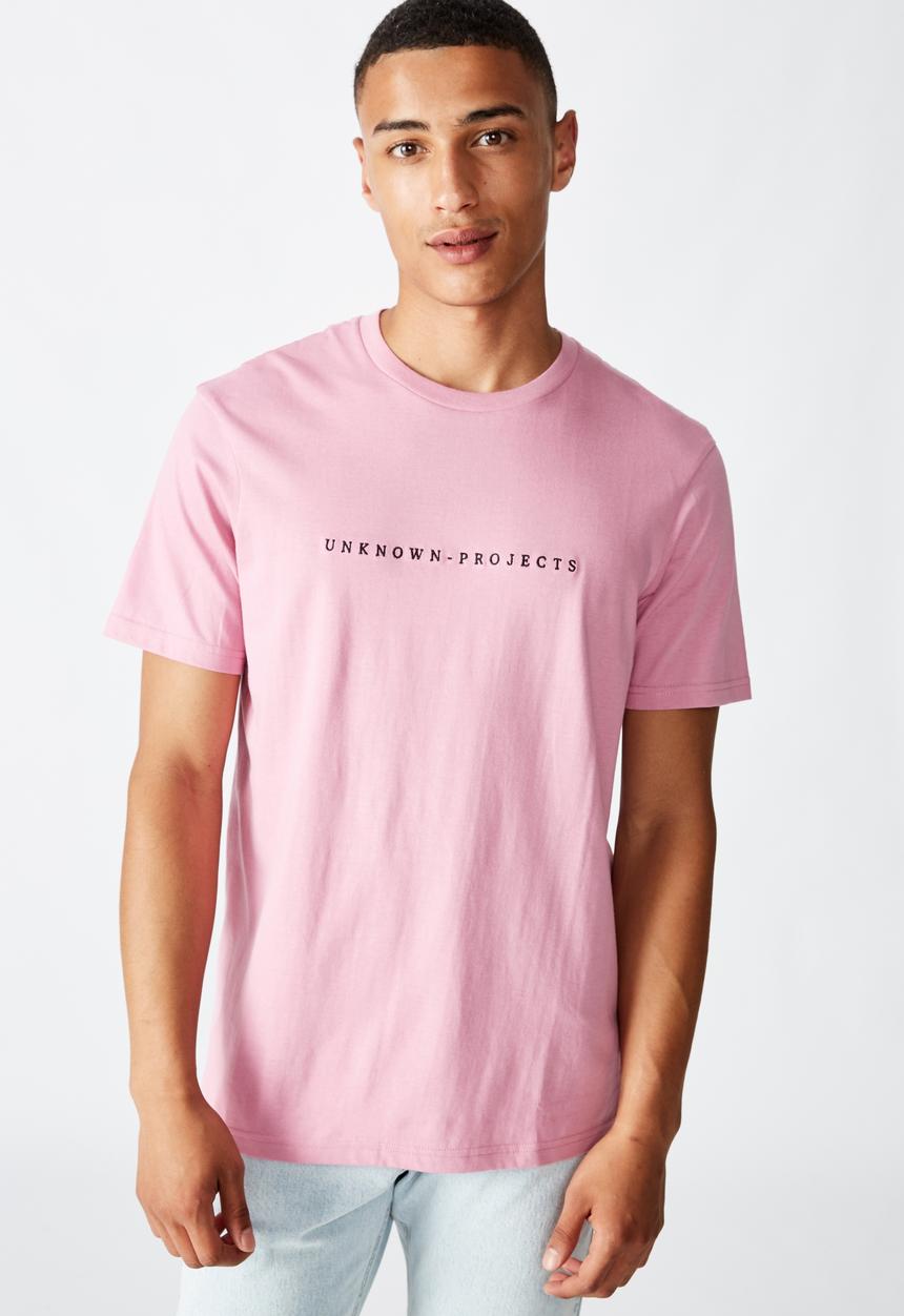 Cotton On - Tbar text T-shirt - faded fuschia