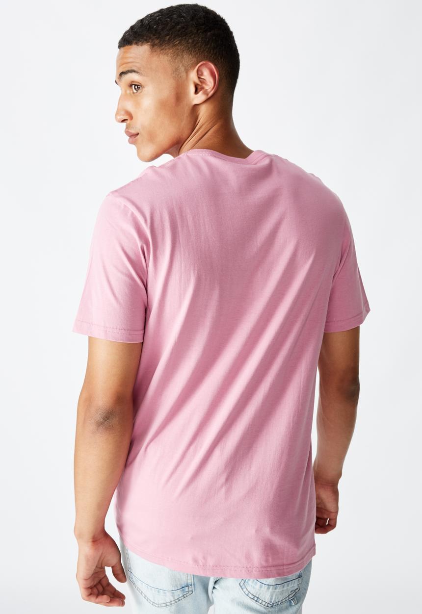 Cotton On - Tbar text T-shirt - faded fuschia
