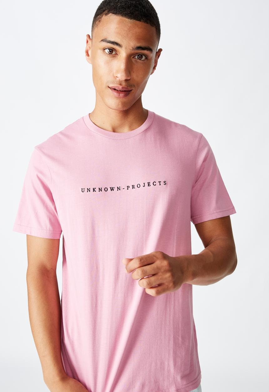 Cotton On - Tbar text T-shirt - faded fuschia