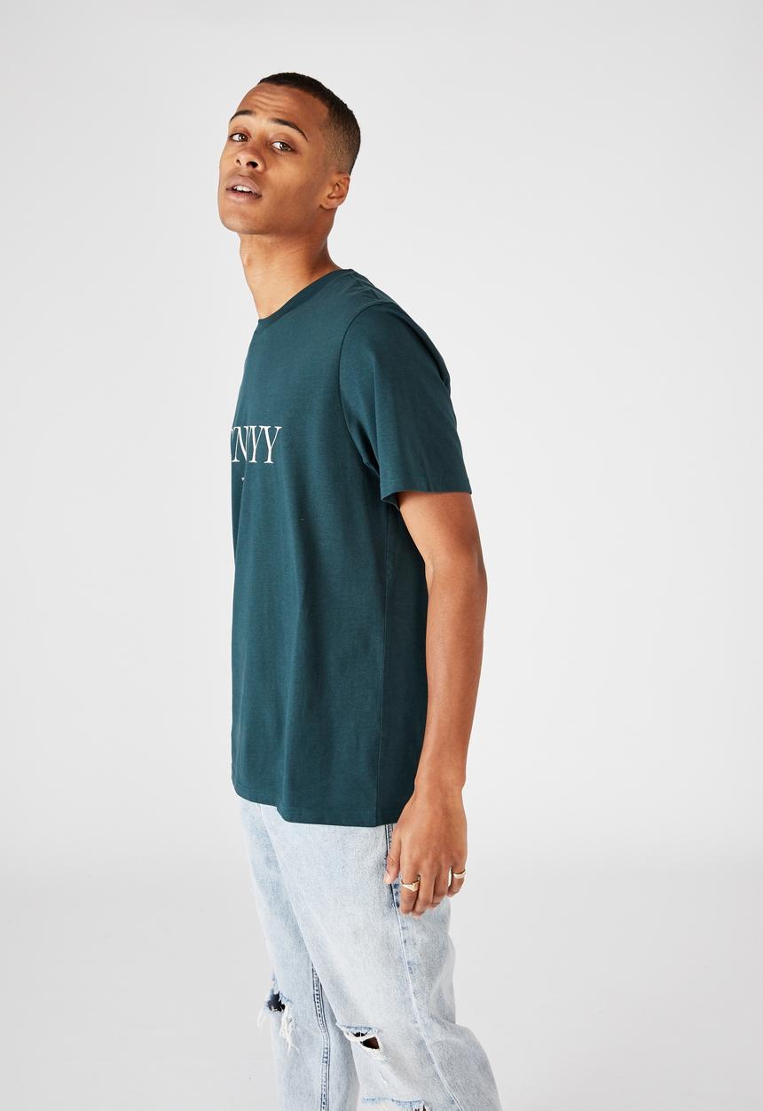 Cotton On - Tbar text T-shirt - teal 