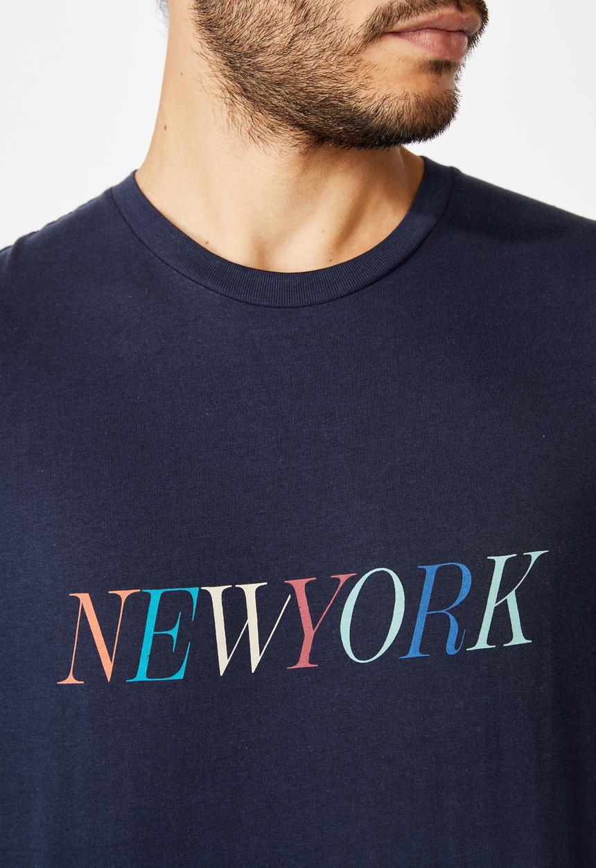Cotton On - Tbar text T-shirt - navy 