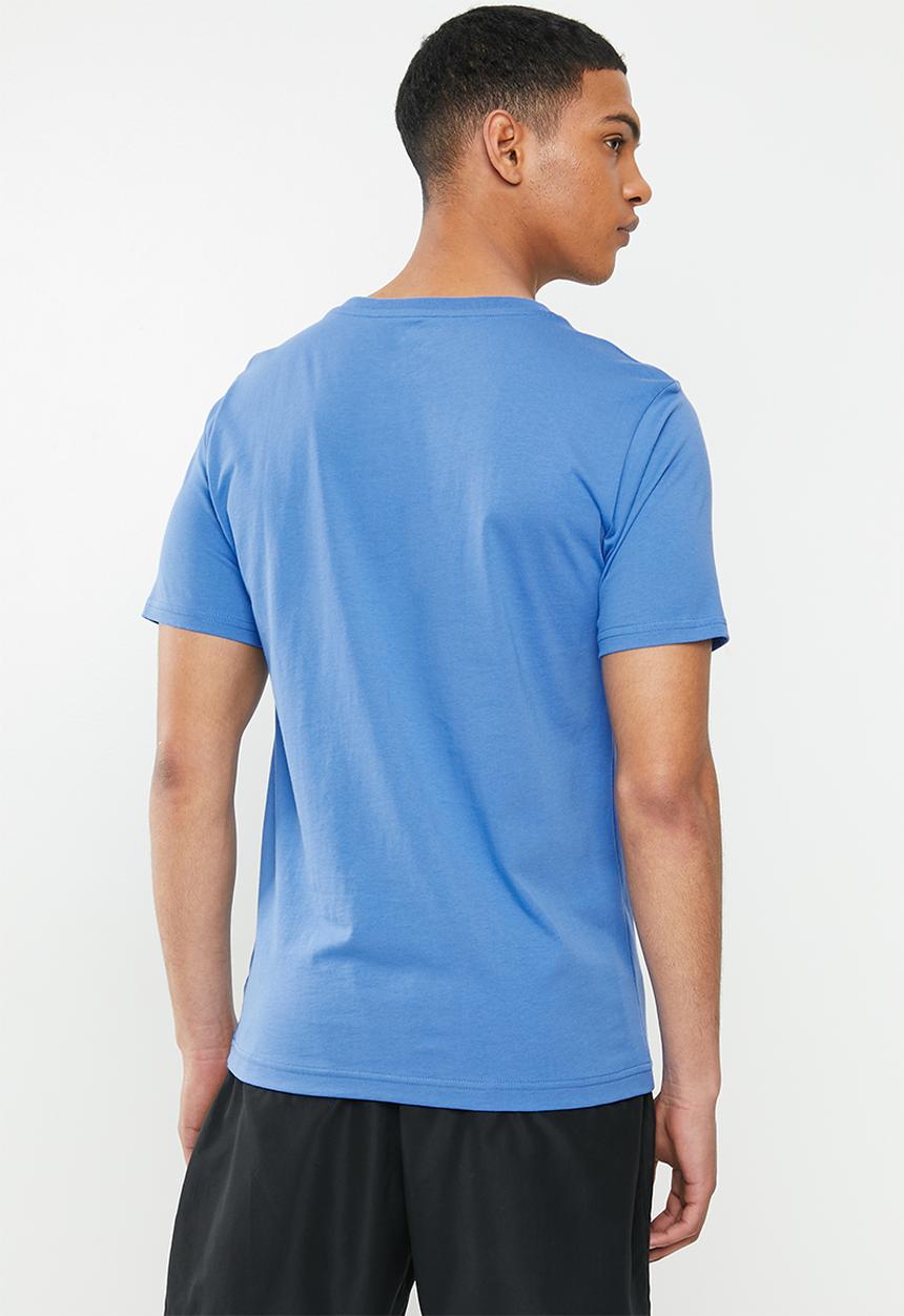 New Balance  - New Balance essentials stacked logo tee - blue