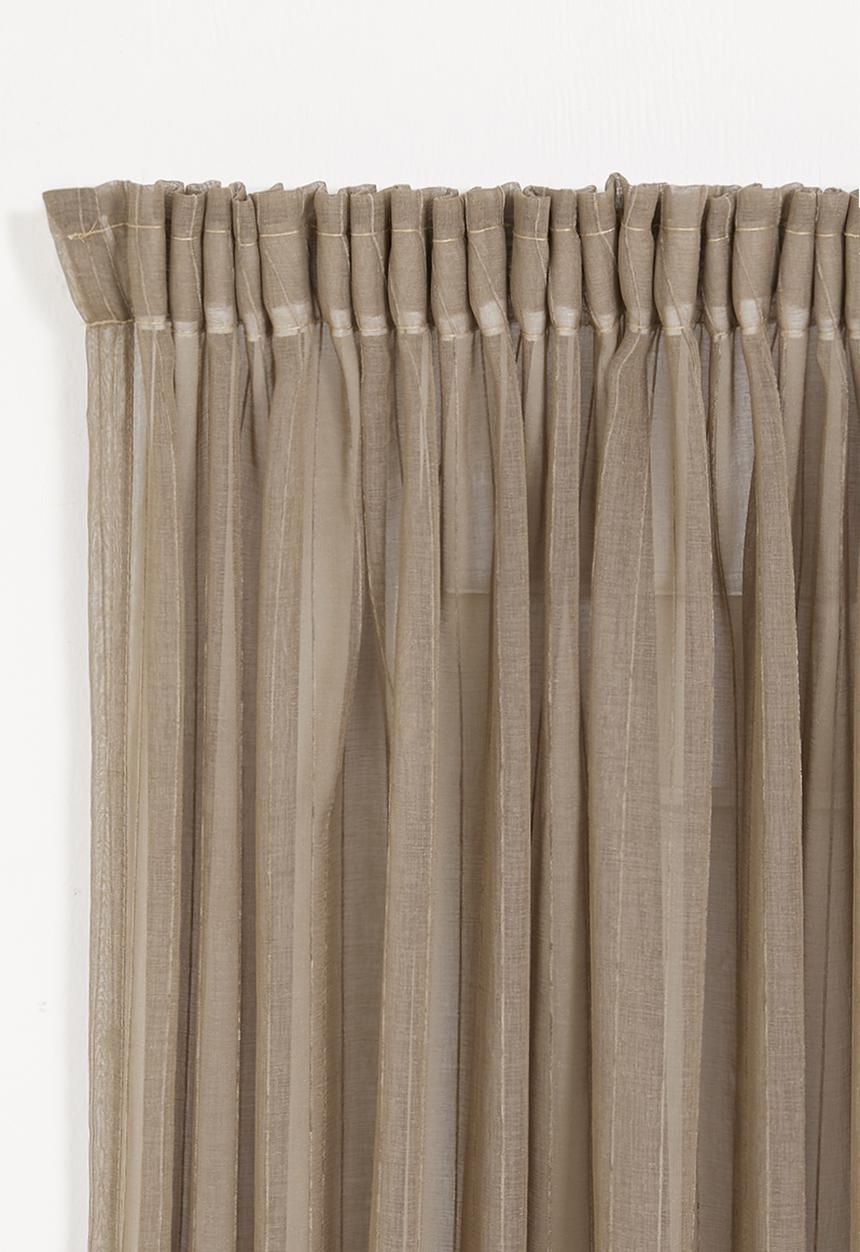 Sixth Floor - Taped striped frosted voile - taupe
