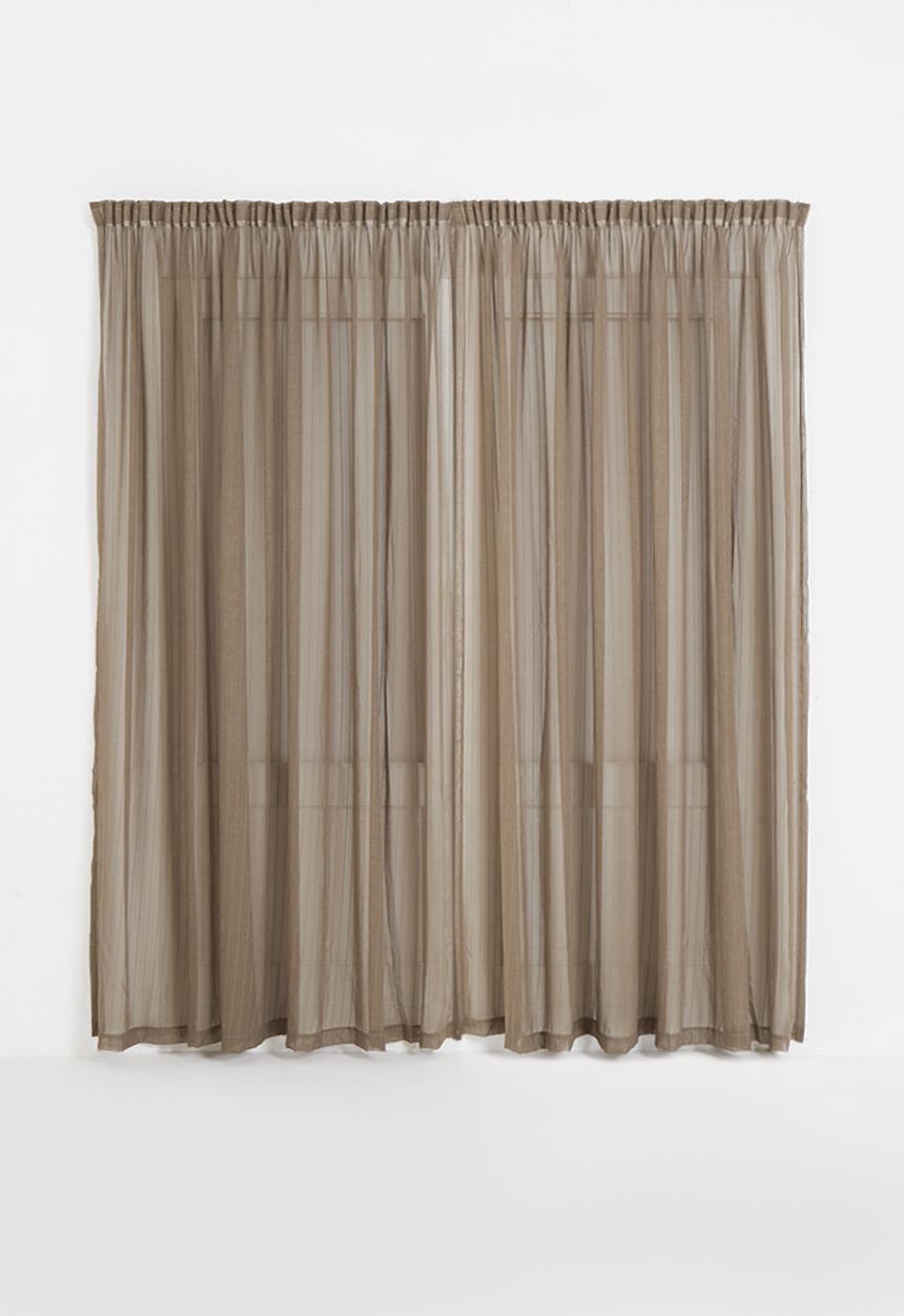 Sixth Floor - Taped striped frosted voile - taupe