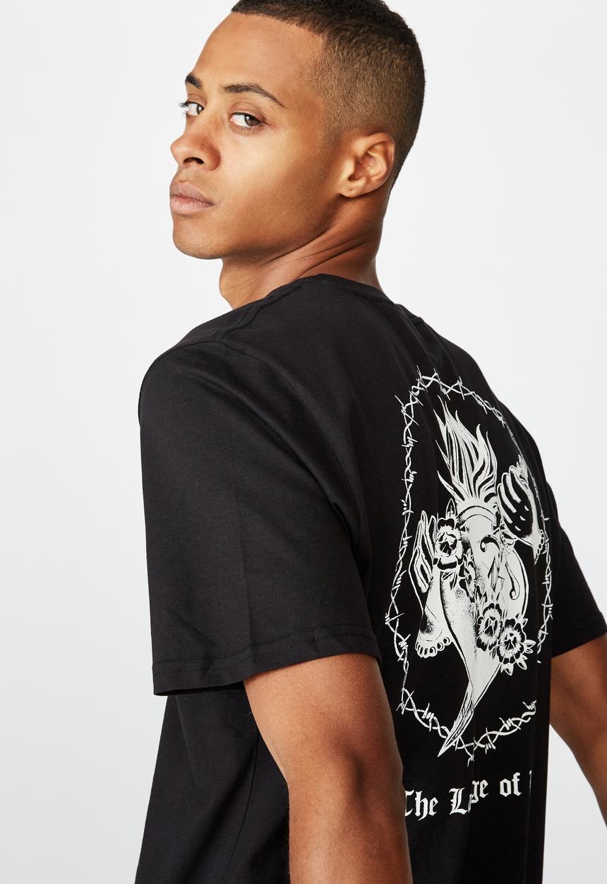 Cotton On - Tbar art T-shirt - black
