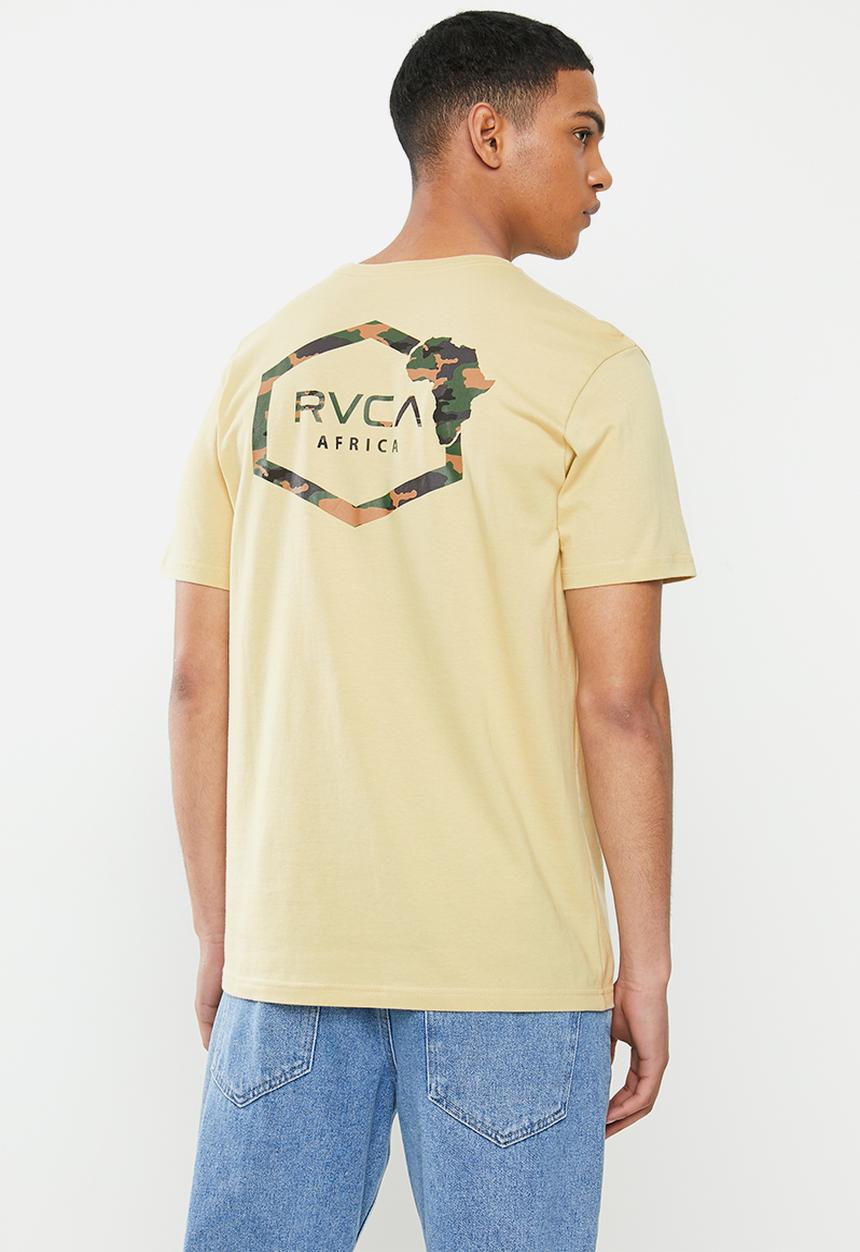 RVCA - Continent hex fill short sleeve tee - yellow 