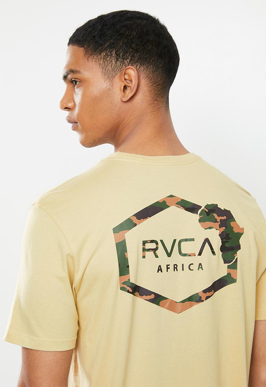 RVCA - Continent hex fill short sleeve tee - yellow 