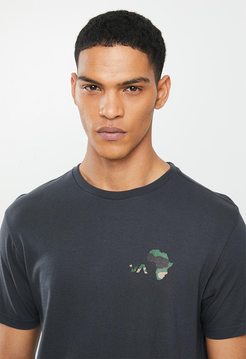 RVCA - Continent hex fill short sleeve tee - off black