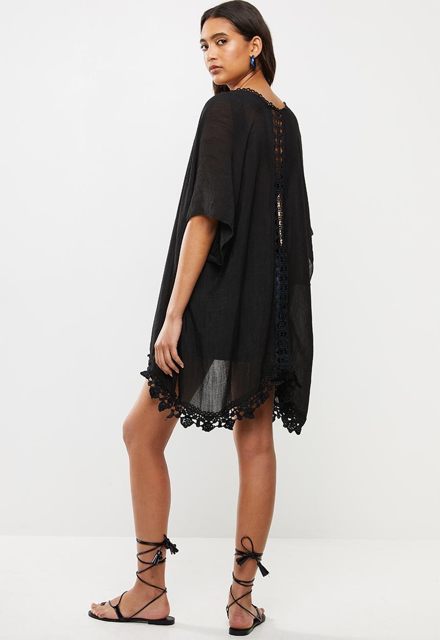 Lithe - Border kaftan - black