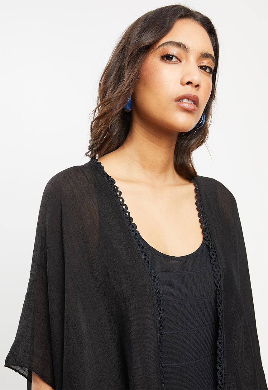 Lithe - Border kaftan - black