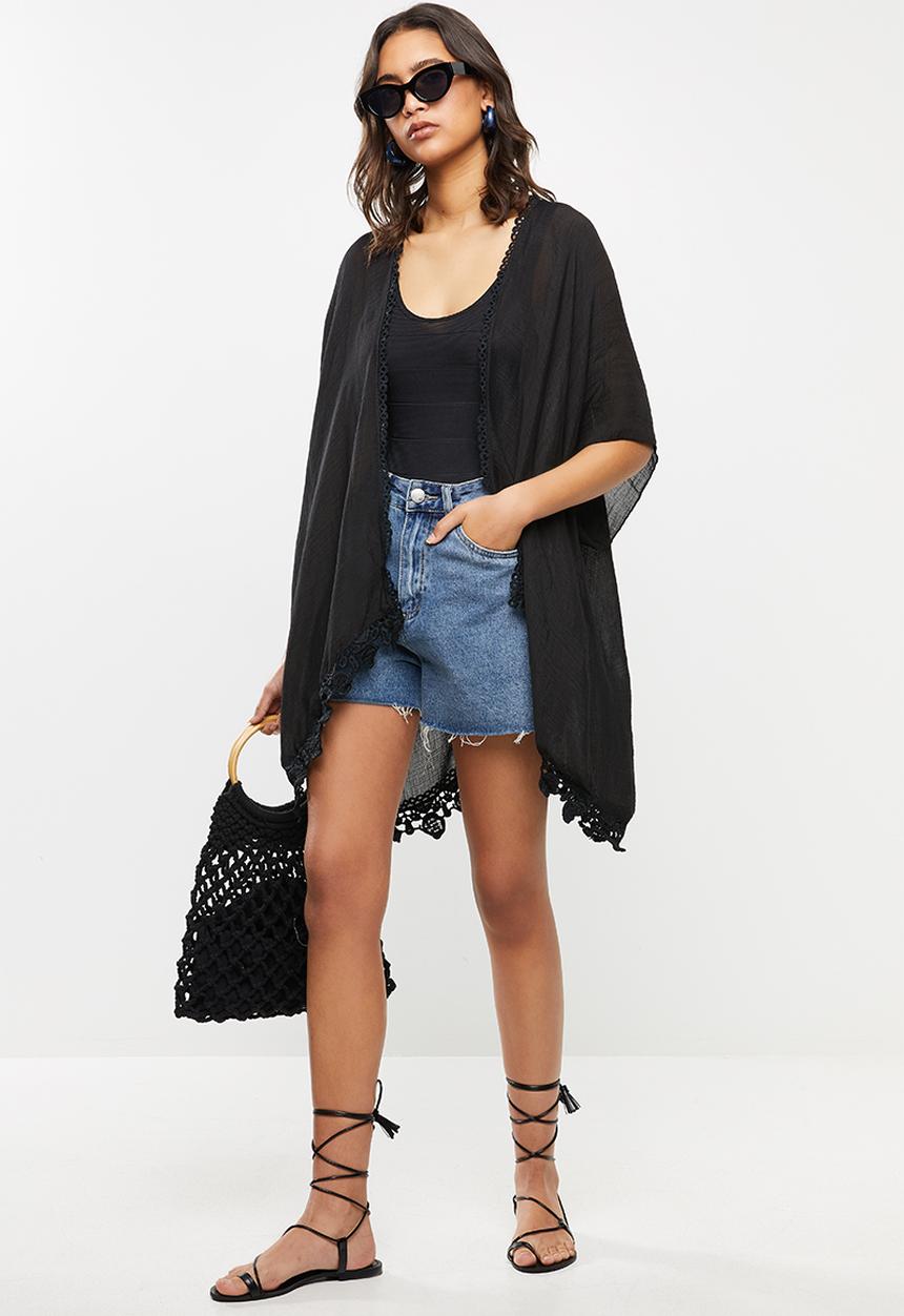 Lithe - Border kaftan - black
