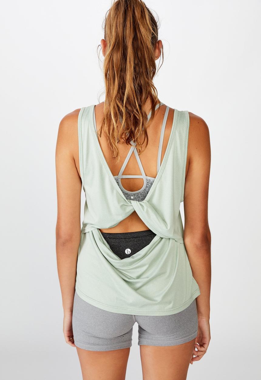 Cotton On - Twist back tank -aloe